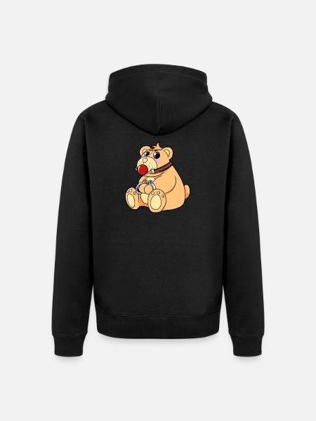 BDSM teddy bear - Unisex Premium Organic Zip Hoodie - black