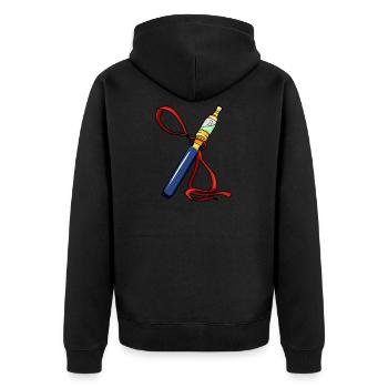 E-Zigarette elektronische Zigarette Raucher - Unisex Premium Bio Zip Hoodie - Schwarz - Hinten - Nico (187cm)