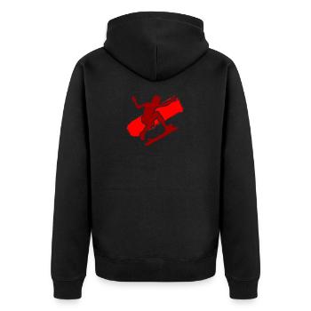 Skater - Unisex Premium Bio Zip Hoodie - Schwarz - Hinten - Nico (187cm)