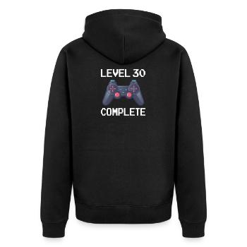 Funny Level 30 Complete Birthday - Veste à capuche bio Premium Unisexe - noir - Dos - Nico (187cm)