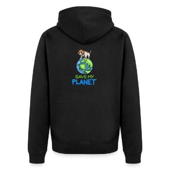 Save My Planet TShirt Environnement de cadeau de la Terre Mère - Veste à capuche bio Premium Unisexe - noir - Dos - Nico (187cm)