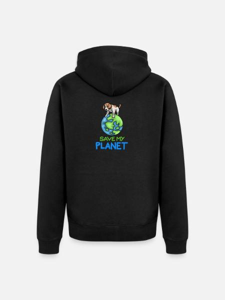Save My Planet TShirt Mutter Erde Geschenk Umwelt - Unisex Premium Bio Zip Hoodie - Schwarz