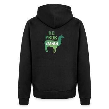 Lustige Sprüche Geschenk Lama Tiersprüche - Unisex Premium Bio Zip Hoodie - Schwarz - Hinten - Nico (187cm)