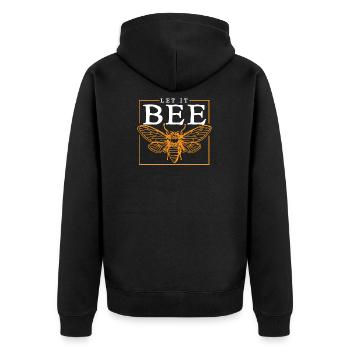 Let It Bee Beekeeper Imker Shirt Geschenk - Unisex Premium Bio Zip Hoodie - Schwarz - Hinten - Nico (187cm)