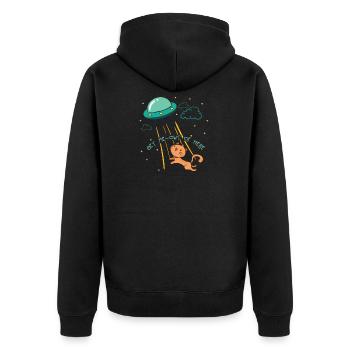 Enlèvement de chat étranger Ufo - Veste à capuche bio Premium Unisexe - noir - Dos - Nico (187cm)