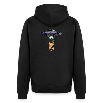 Enlèvement de Pizza Alien Ufo - Veste à capuche bio Premium Unisexe - noir - Dos - Nico (187cm)