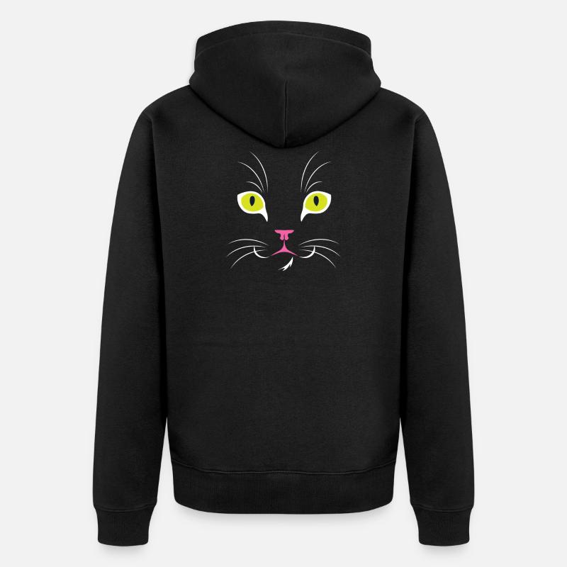 Chats Visage Yeux - Veste à capuche bio Premium Unisexe - noir