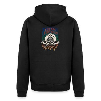 Échapper à l'humain - Veste à capuche bio Premium Unisexe - noir - Dos - Nico (187cm)
