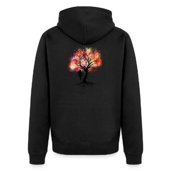 Arbre coloré - Veste à capuche bio Premium Unisexe - noir - Dos - Nico (187cm)