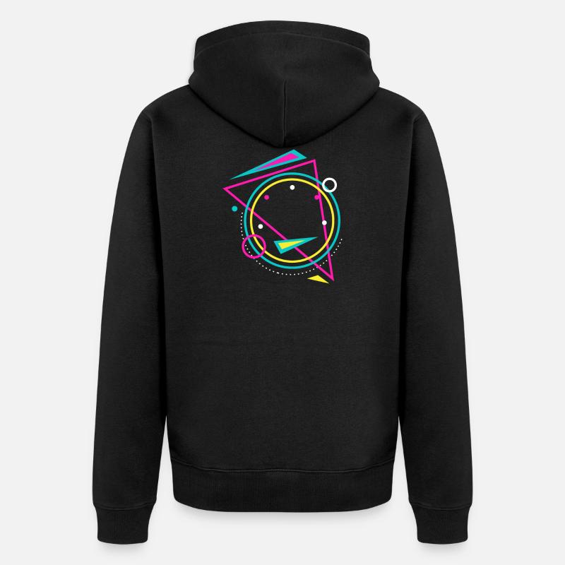géométrie - Veste à capuche bio Premium Unisexe - noir