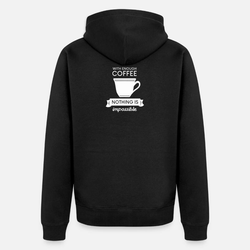 coffee Kaffee - Unisex Premium Bio Zip Hoodie - Schwarz