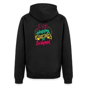 Joyeux dernier jour d'école - cadeau de jardin d'enfants - Veste à capuche bio Premium Unisexe - noir - Dos - Nico (187cm)