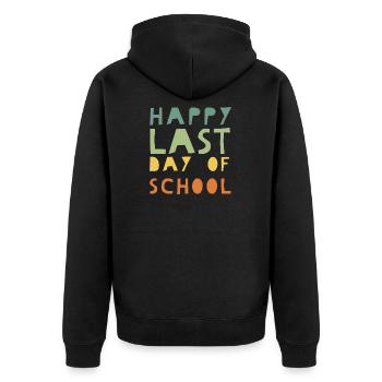 Joyeux dernier jour d'école - cadeau de jardin d'enfants - Veste à capuche bio Premium Unisexe - noir - Dos - Nico (187cm)