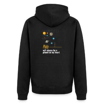 Pluton sera toujours une planète dans mon coeur - Veste à capuche bio Premium Unisexe - noir - Dos - Nico (187cm)