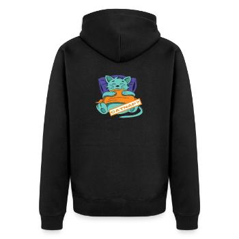 Lit de chat pour lit de chat - Veste à capuche bio Premium Unisexe - noir - Dos - Nico (187cm)