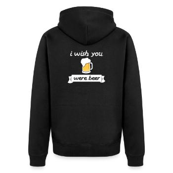 Je vous souhaite une bière bière - Veste à capuche bio Premium Unisexe - noir - Dos - Nico (187cm)