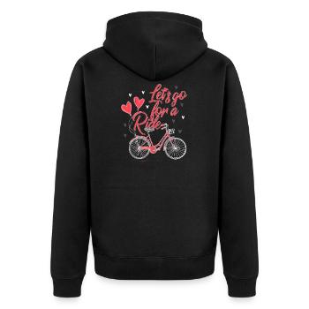 Let's go for a ride - Unisex Premium Organic Zip Hoodie - black - Back - Nico (187cm)