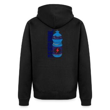 Je préfère boire ... Dring d'énergie - Veste à capuche bio Premium Unisexe - noir - Dos - Nico (187cm)