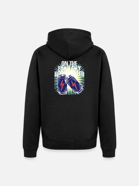 On the Eight Day God created Energy Drink - Unisex Premium Organic Zip Hoodie - black