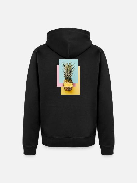 Bunte Ananas / Geschenk Idee - Unisex Premium Bio Zip Hoodie - Schwarz