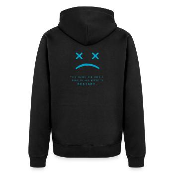 Computer - Unisex Premium Bio Zip Hoodie - Schwarz - Hinten - Nico (187cm)
