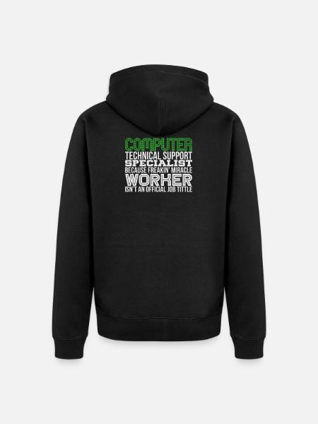 Technician (IT) - Unisex Premium Organic Zip Hoodie - black