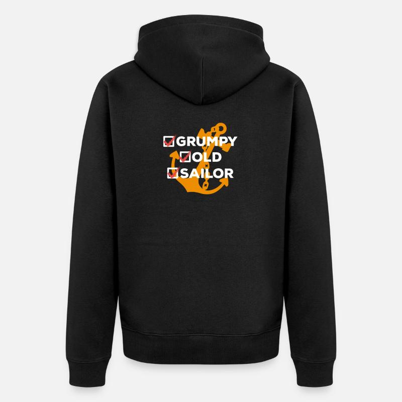 Grumpy Old Sailer - Unisex Premium Bio Zip Hoodie - Schwarz