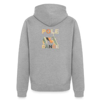Pole Dance - Unisex Premium Bio Zip Hoodie - Grau meliert - Hinten - Nico (187cm)
