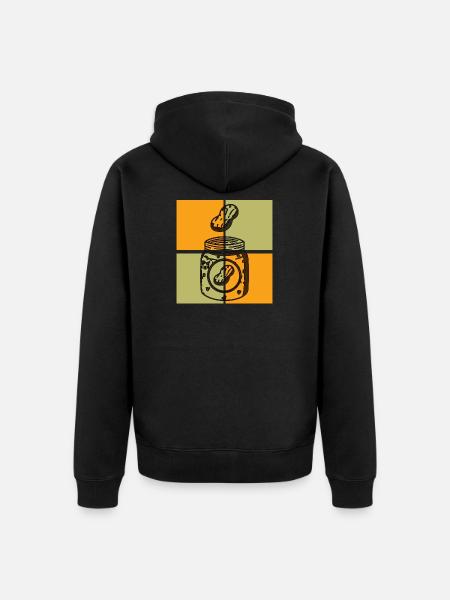 Pop Art Erdnussbutter - Unisex Premium Bio Zip Hoodie - Schwarz