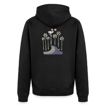 Flamant rose à la mer - Veste à capuche bio Premium Unisexe - noir - Dos - Nico (187cm)