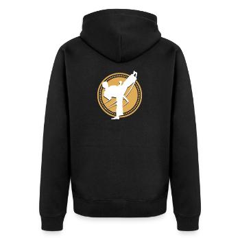 Cadeau de combat de ceinture de combat de karaté - Veste à capuche bio Premium Unisexe - noir - Dos - Nico (187cm)