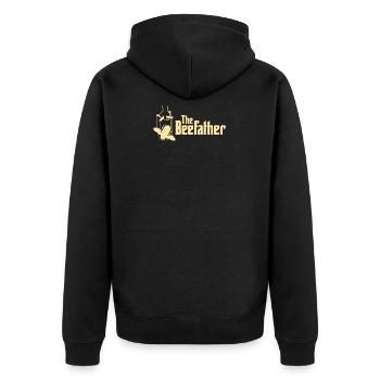 Le Beefather - Abeille miel Fleurs d'apiculteur en nid d'abeille - Veste à capuche bio Premium Unisexe - noir - Dos - Nico (187cm)