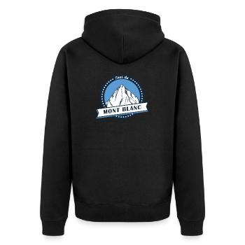 Chemise de randonnée longue distance pour les Alpes du Tour du Mont-Blanc - Veste à capuche bio Premium Unisexe - noir - Dos - Nico (187cm)