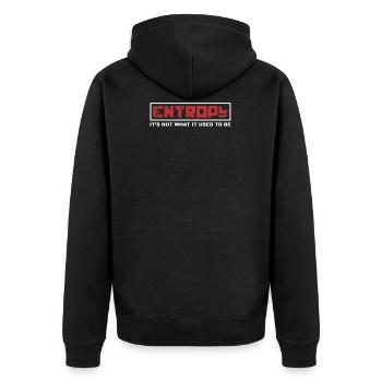 Entropie Kunst Geschenk - Unisex Premium Bio Zip Hoodie - Schwarz - Hinten - Nico (187cm)