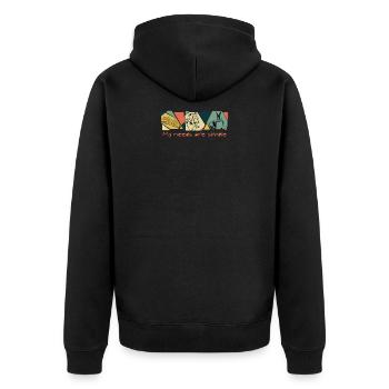 My Needs Are Simple - Books, Horses, Coffee - Unisex Premium Organic Zip Hoodie - black - Back - Nico (187cm)