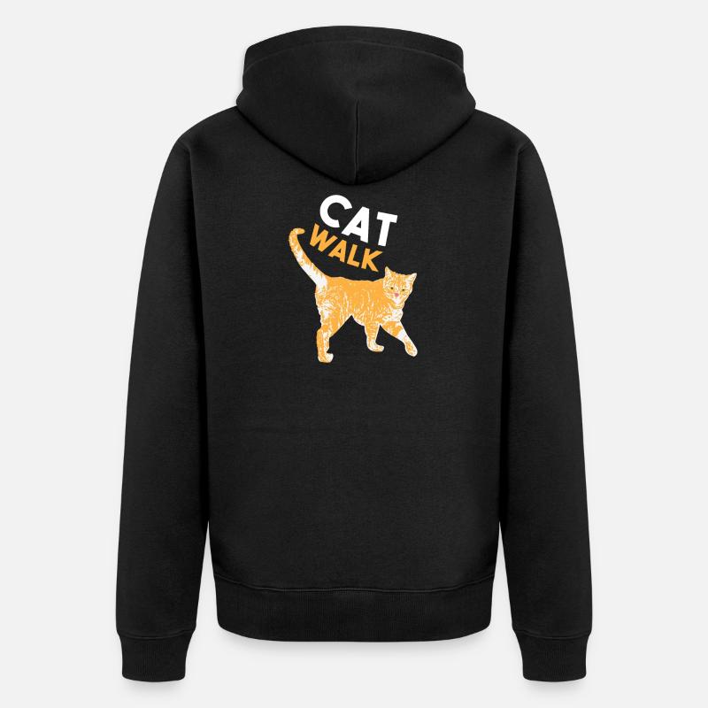 Catwalk - Katze - Unisex Premium Bio Zip Hoodie - Schwarz