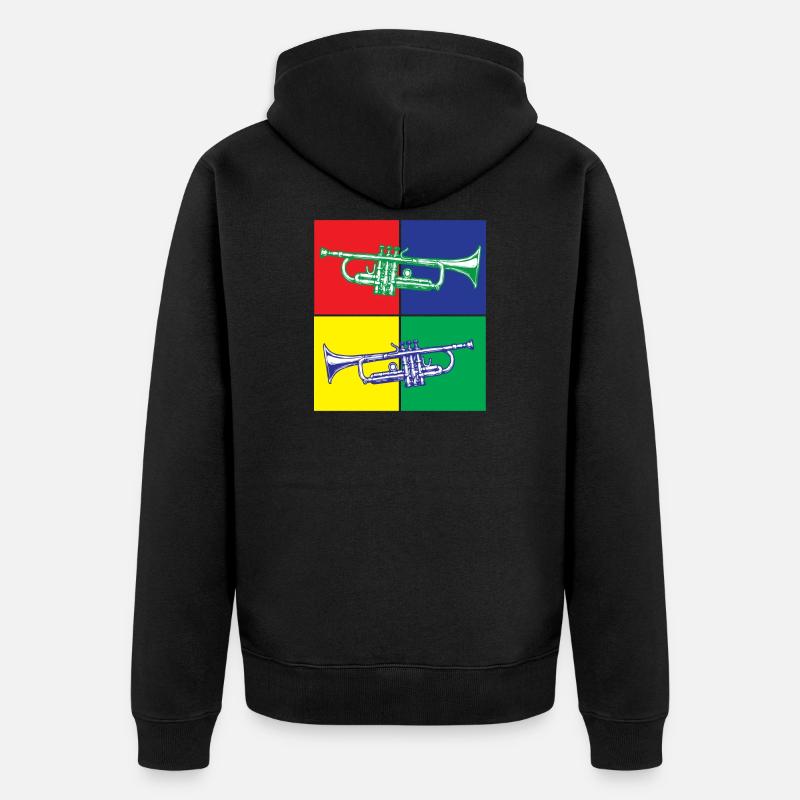 Trompette Pop Art - Veste à capuche bio Premium Unisexe - noir