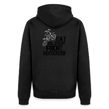 Motocross Moto Bike Stunt Motorsport cadeau - Veste à capuche bio Premium Unisexe - noir - Dos - Nico (187cm)
