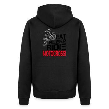 Motocross Moto Bike Stunt Motorsport cadeau - Veste à capuche bio Premium Unisexe - noir - Dos - Nico (187cm)