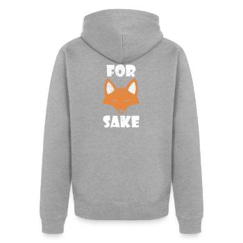 Fuchs lustig Spruch Vintage Spaß Geschenk - Unisex Premium Bio Zip Hoodie - Grau meliert - Hinten - Nico (187cm)
