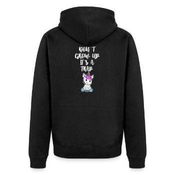 Ne pas grandir c'est une licorne licorne - Veste à capuche bio Premium Unisexe - noir - Dos - Nico (187cm)