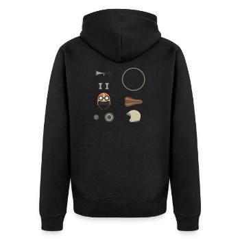 Bicycle Parts - Cyclists - Unisex Premium Organic Zip Hoodie - black - Back - Nico (187cm)