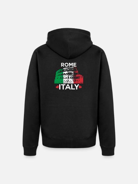 Rome, Italy - Unisex Premium Organic Zip Hoodie - black