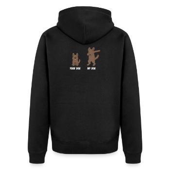 Ihr Hund Mein Hund - Unisex Premium Bio Zip Hoodie - Schwarz - Hinten - Nico (187cm)