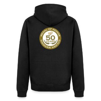 Mariage d’or - Veste à capuche bio Premium Unisexe - noir - Dos - Nico (187cm)