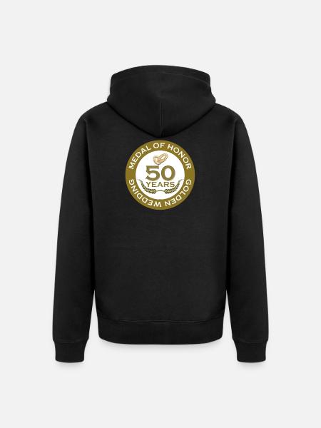 golden wedding - Unisex Premium Organic Zip Hoodie - black