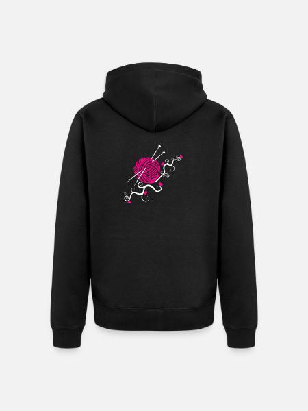 knit - Unisex Premium Organic Zip Hoodie - black