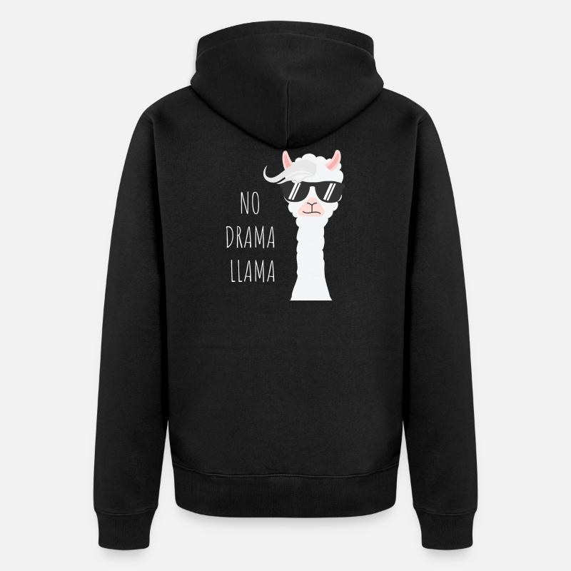 Aucun drame Llama - Veste à capuche bio Premium Unisexe - noir