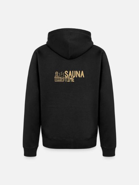 sauna - Unisex Premium Organic Zip Hoodie - black