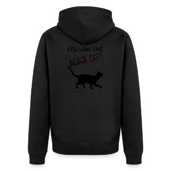 Chat noir - Veste à capuche bio Premium Unisexe - noir - Dos - Nico (187cm)